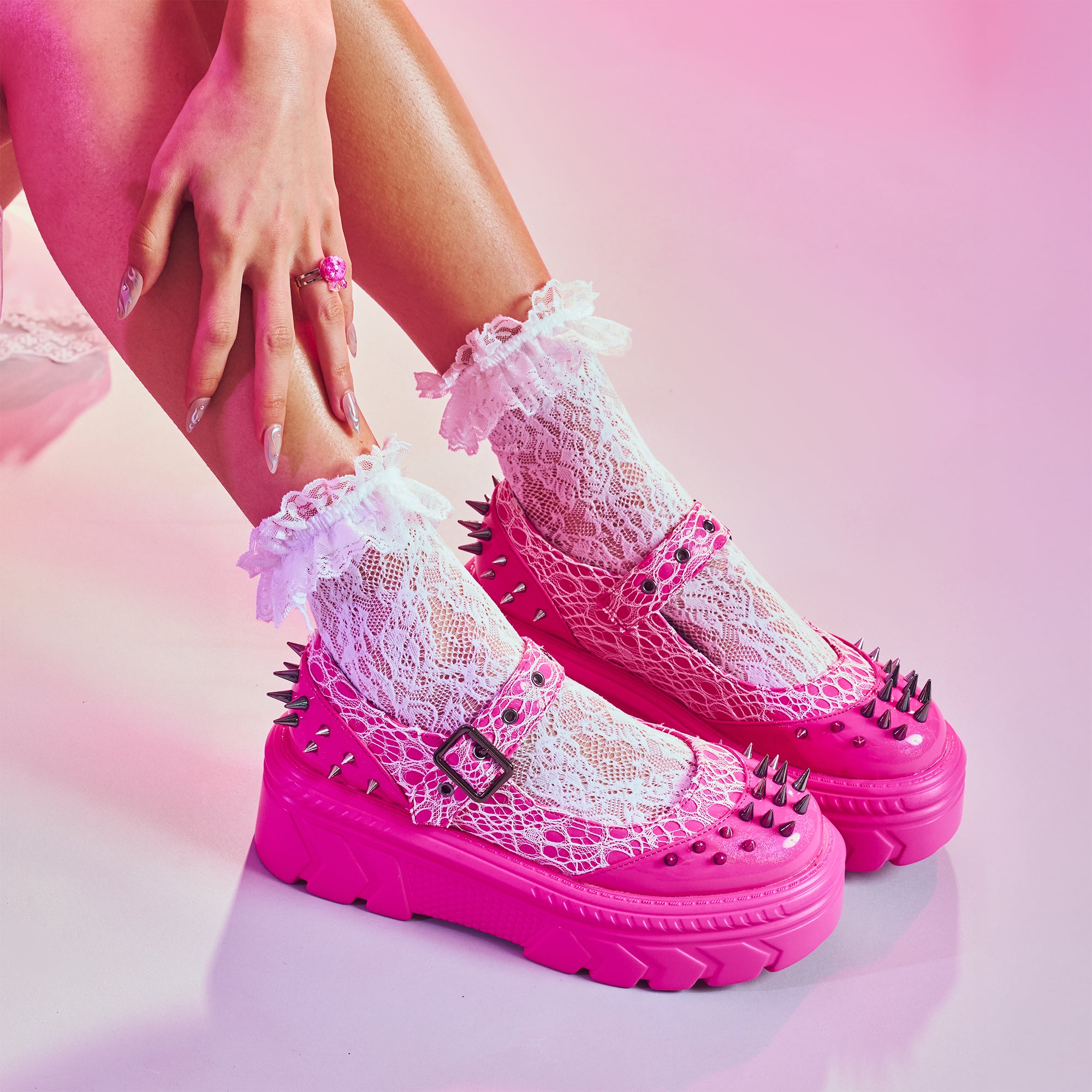 Candyfloss Demon Spiked Stomper Mary Janes
