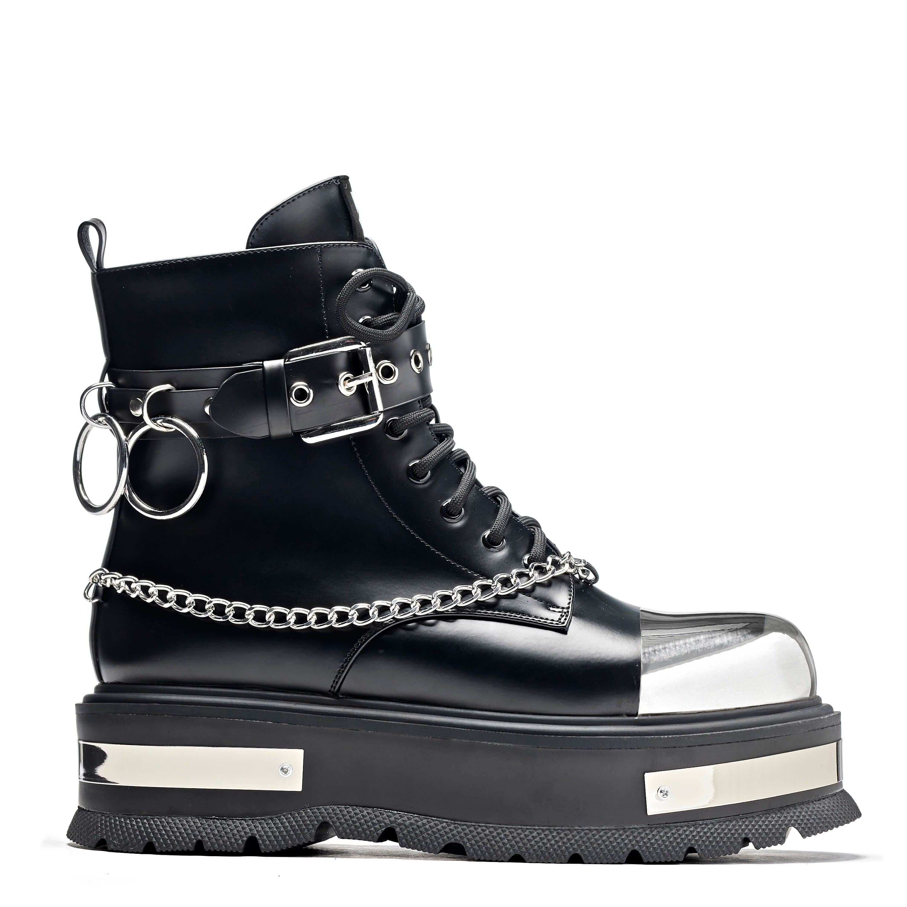 Borin Hardware Platform Boots - Ankle Boots - KOI Footwear - Black - Main View