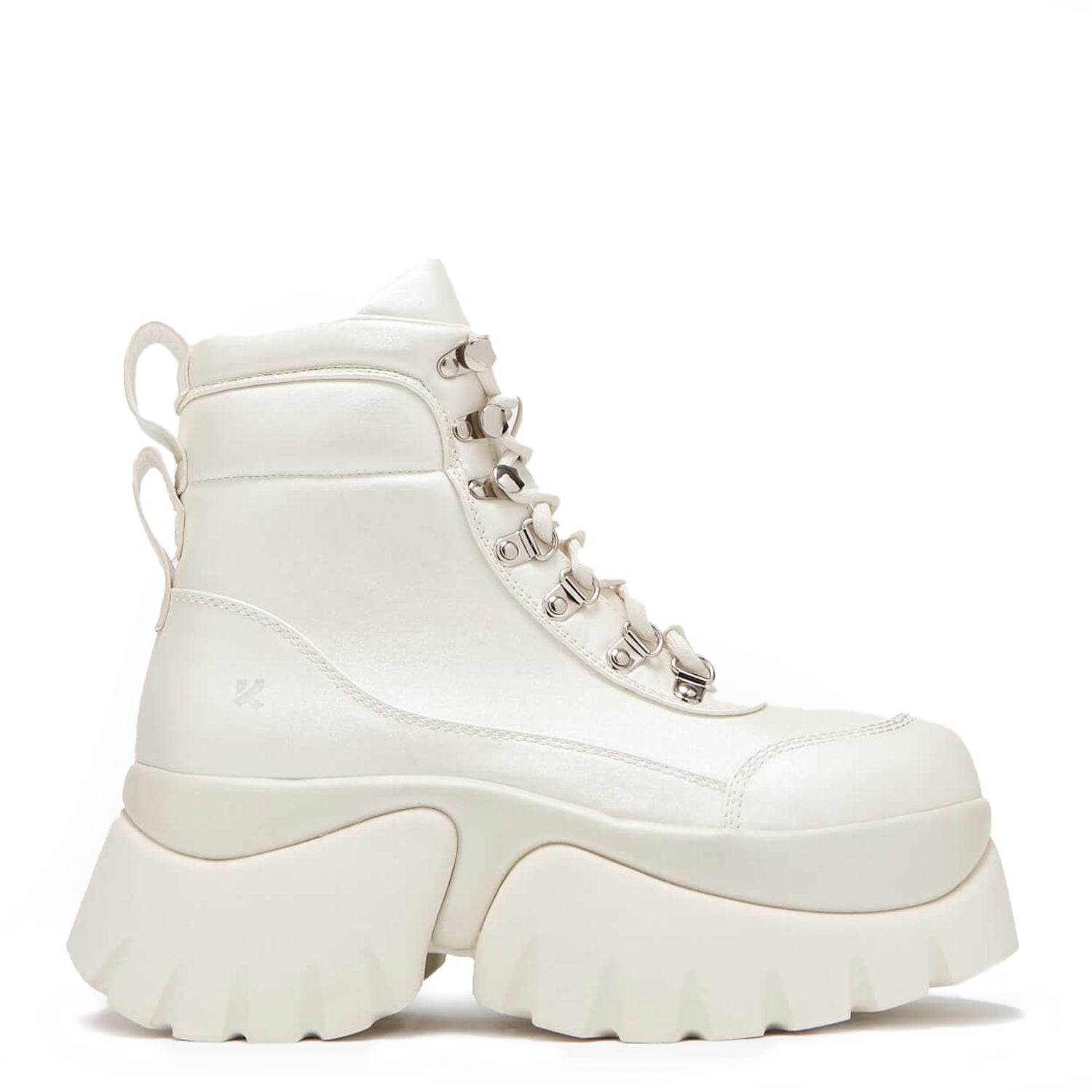 Gooey White Platform Boots - Ankle Boots - KOI Footwear - White - Main View