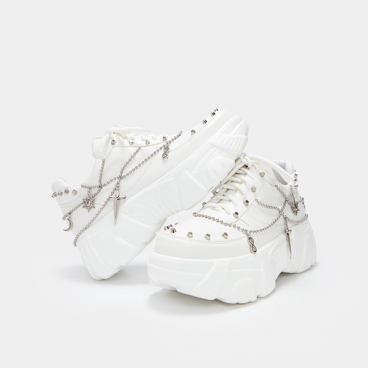 Jinx White Mystic Charm Trainers - Trainers - KOI Footwear - White - Three-Quarter View