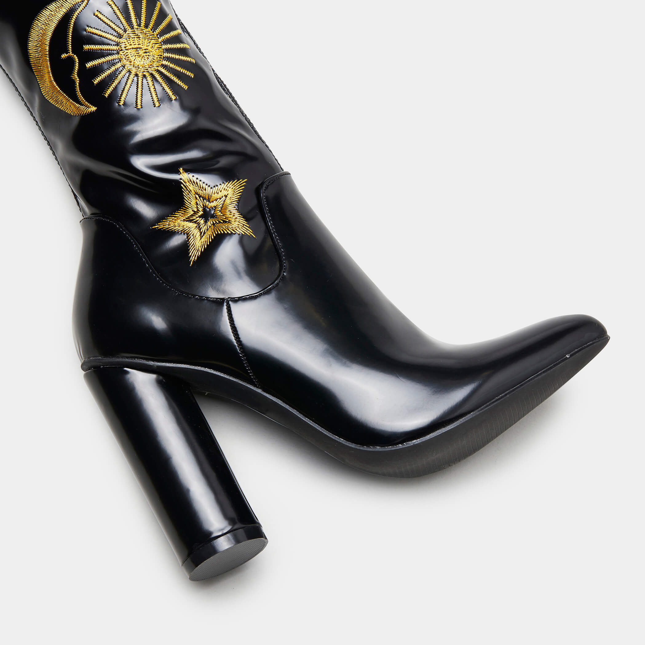 KOI Footwear ASTRID Star and Moon Long Boots Vegan Over The Knee Boots