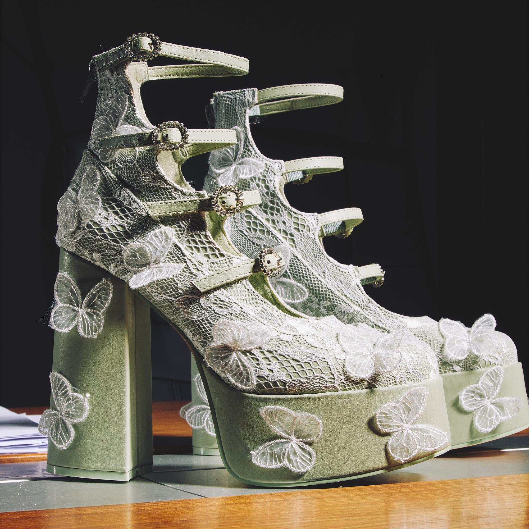 KOI_Wild Lotus Butterfly Lace Platform Heels_MOD1