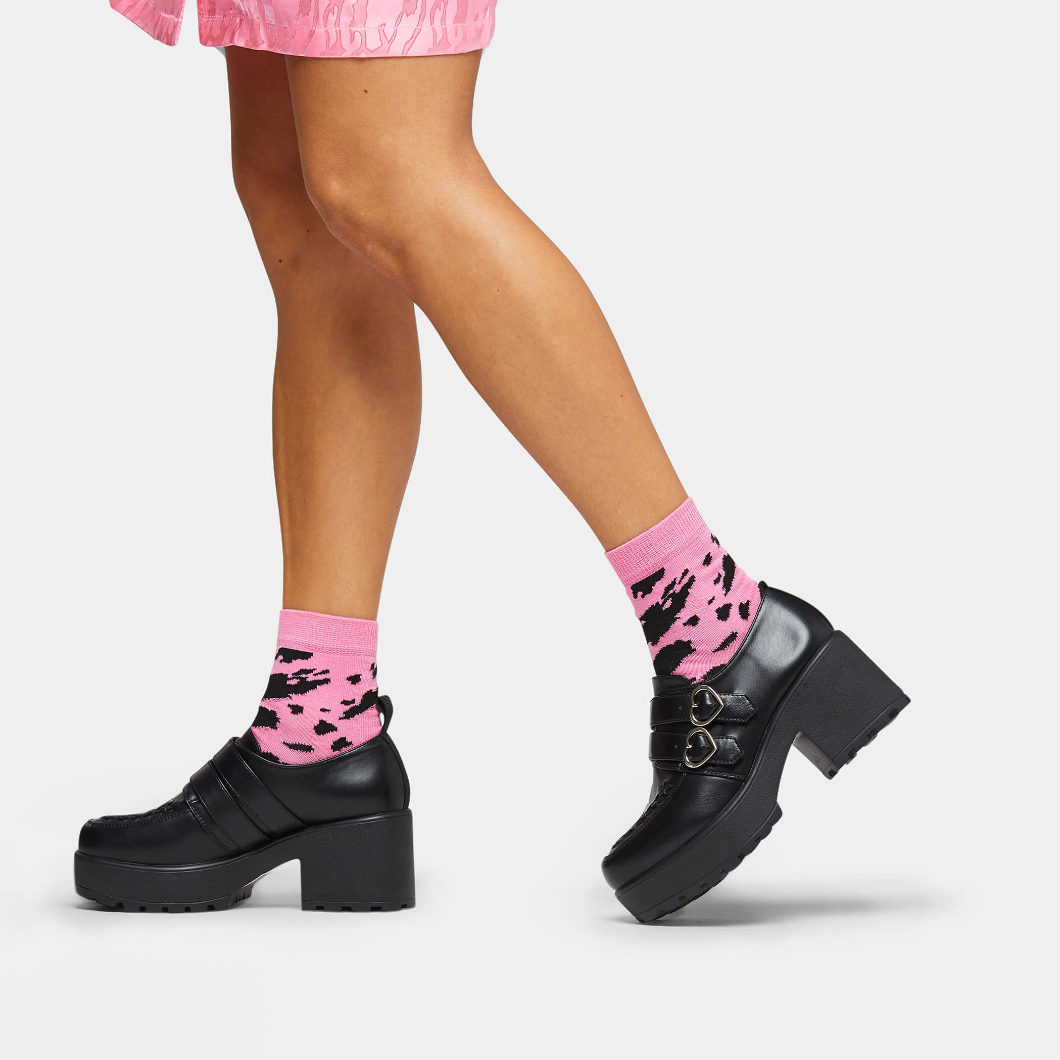 IAGO Metal Heart Oxford Platform Shoes - Shoes - KOI Footwear - Black - Left View