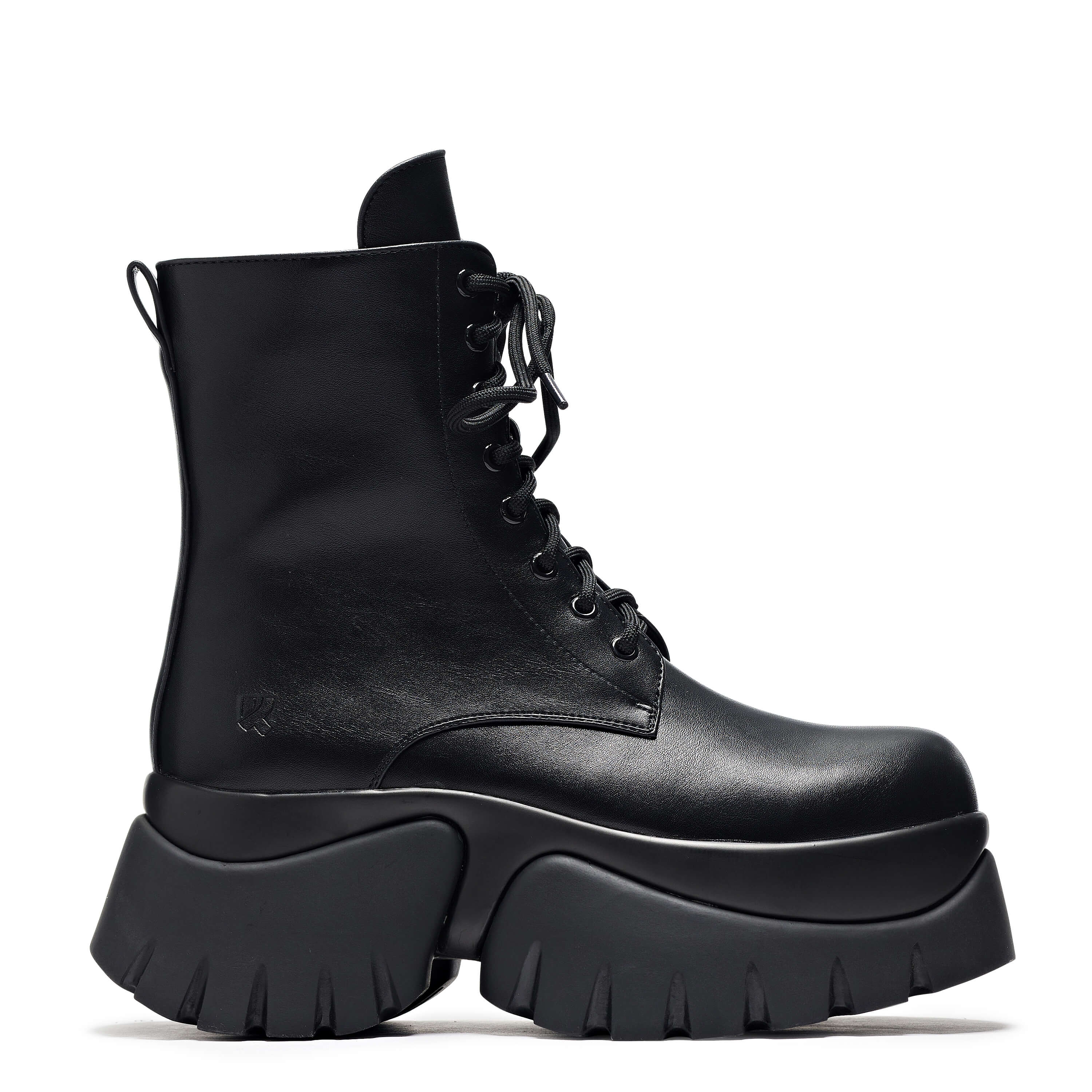Rancor Vilun Black Lace up Boots - Ankle Boots - KOI Footwear - Black - Main View