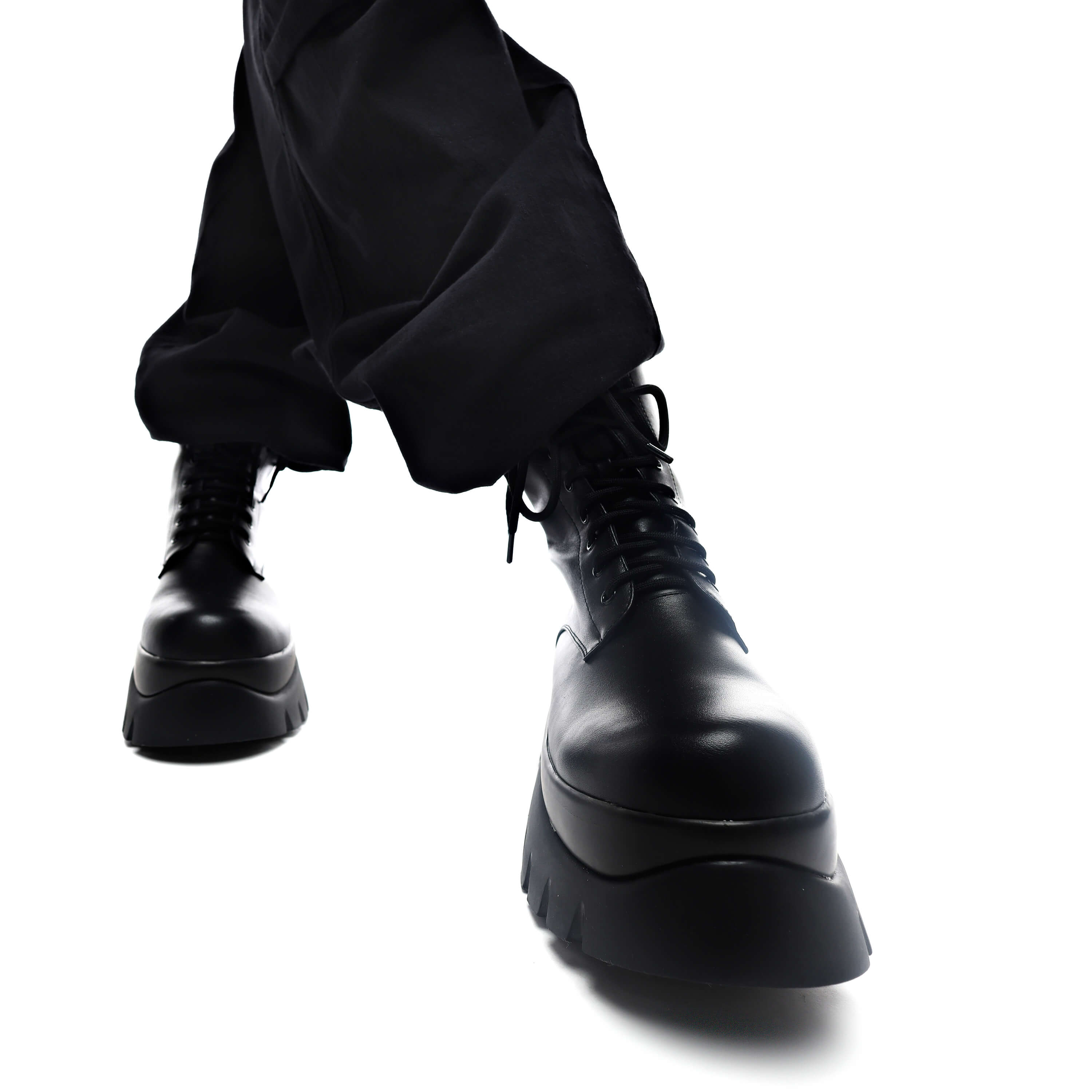 Rancor Vilun Black Lace up Boots - Ankle Boots - KOI Footwear - Black - Front Model View