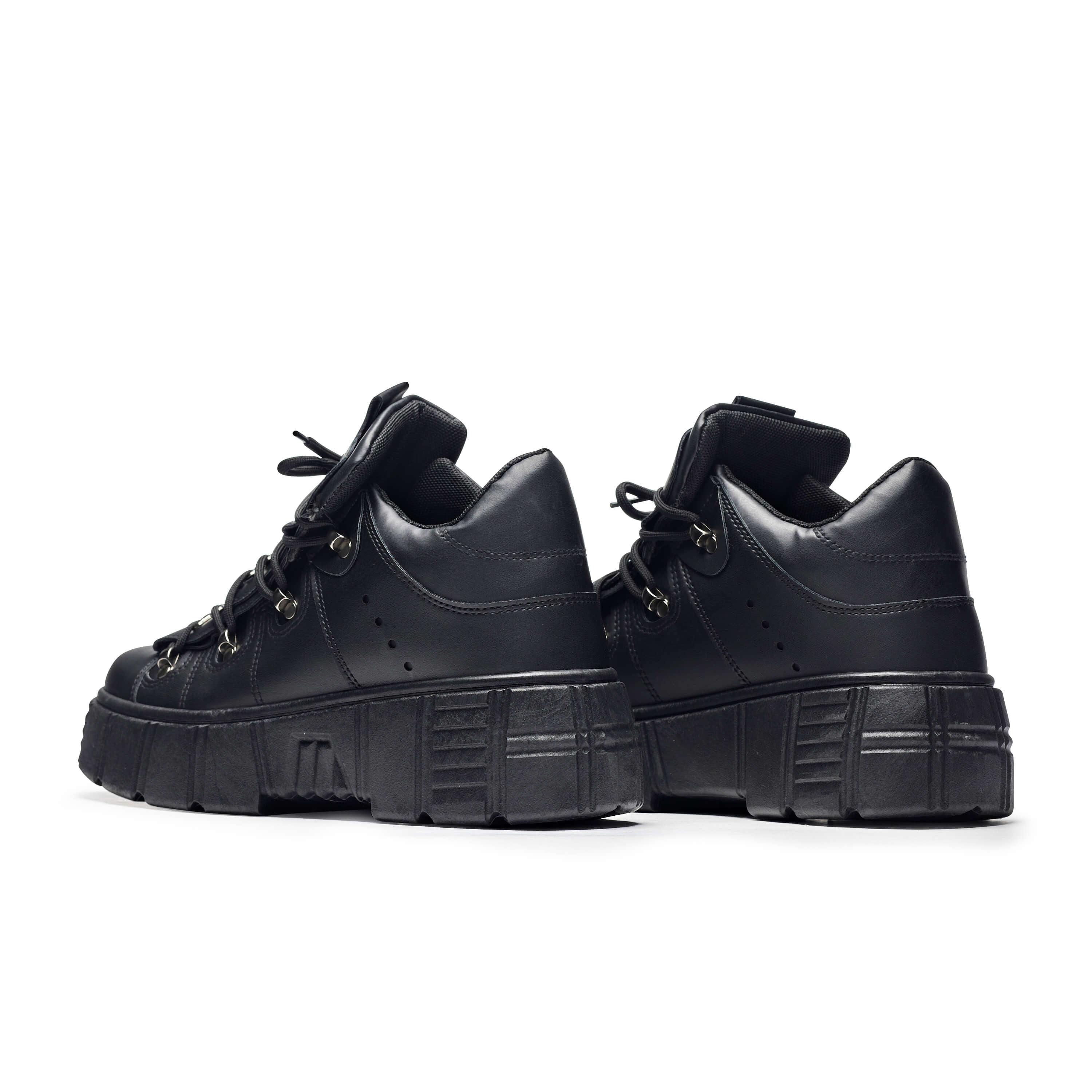 Rimo Core Chunky Black Trainers - Trainers - KOI Footwear - Black - Back View