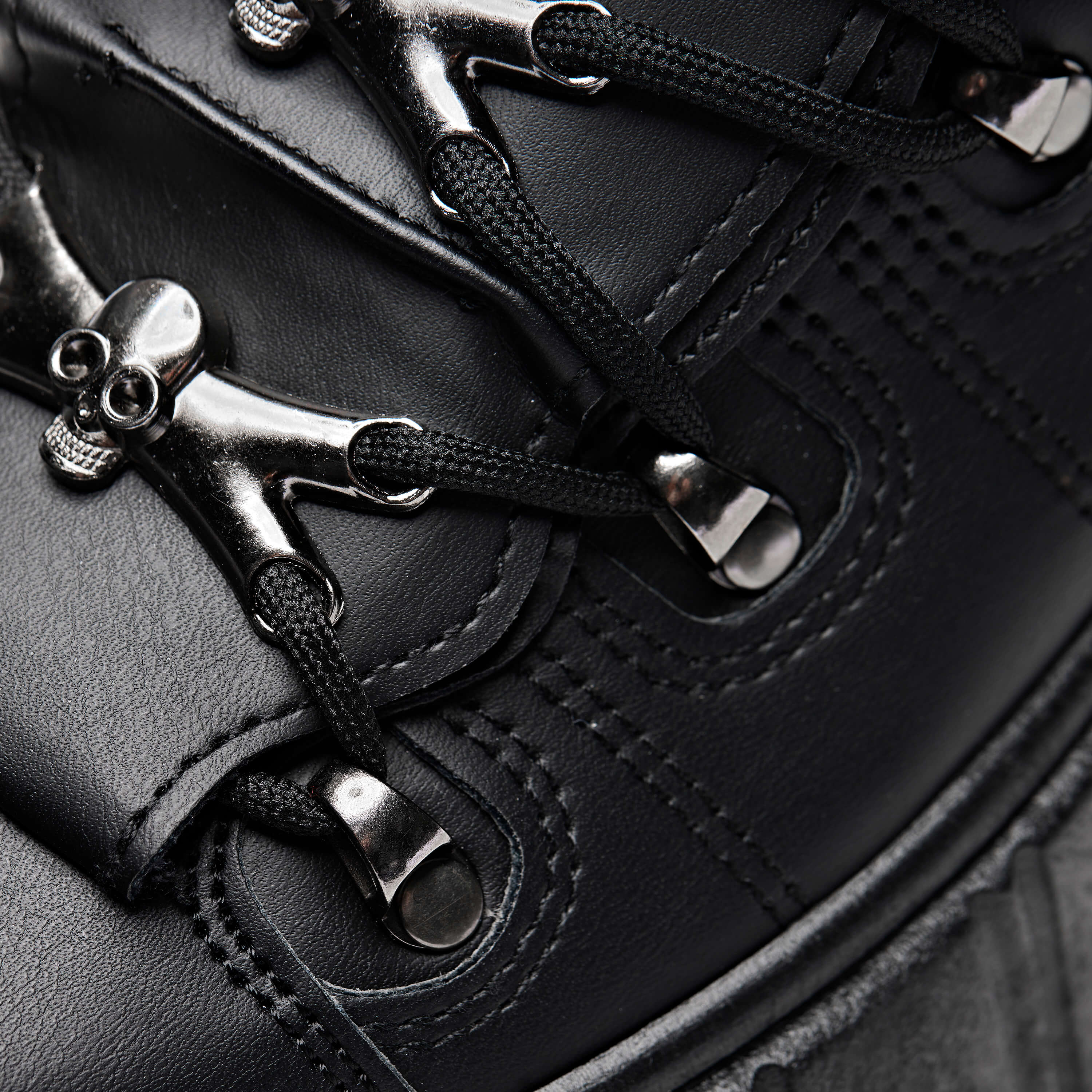 Rimo Core Chunky Black Trainers - Trainers - KOI Footwear - Black - Lace Detail