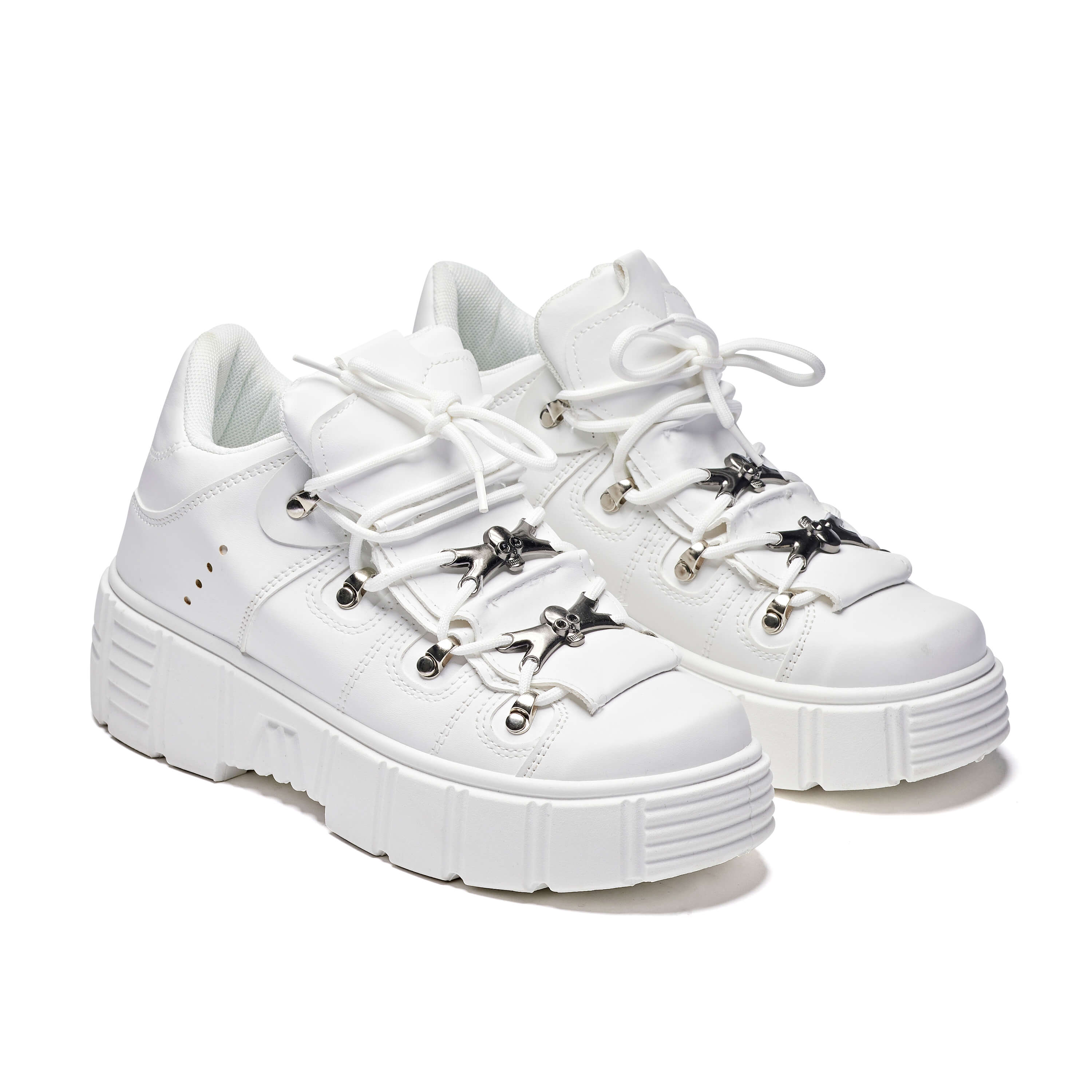 Rimo Core Chunky White Trainers - Trainers - KOI Footwear - White - Three-Quarter View