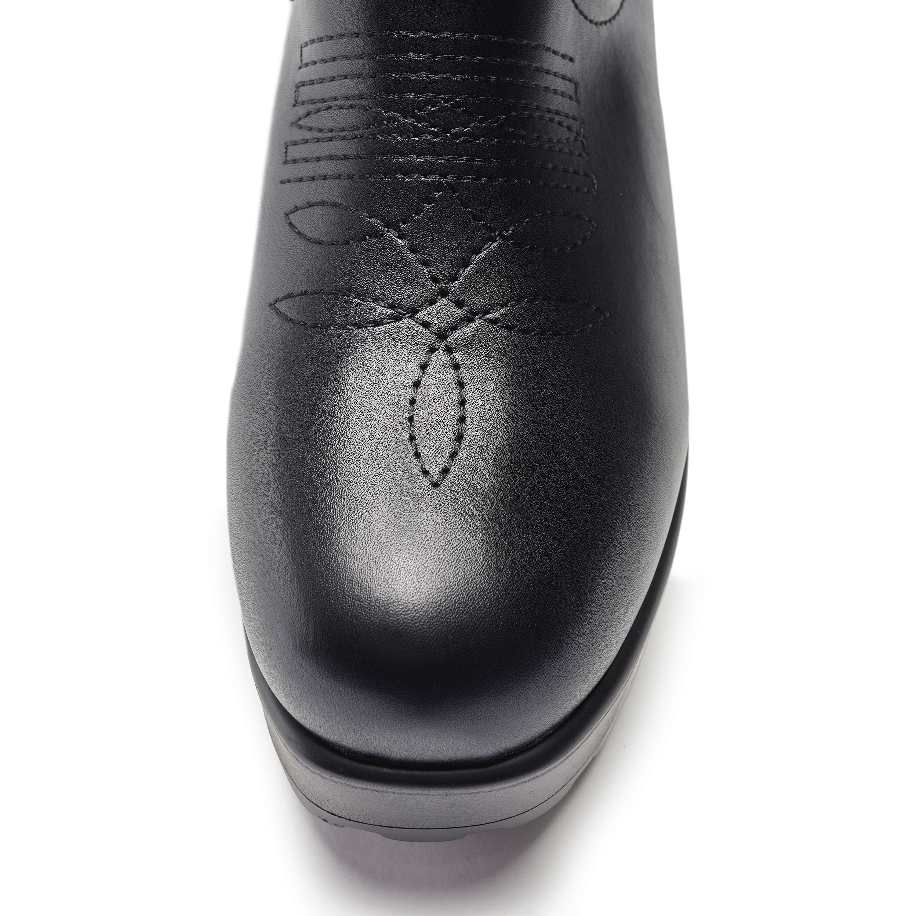 WINTU Long Chunky Western Boots - Long Boots - KOI Footwear - Black - Top View